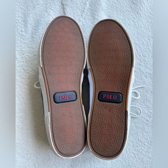 Polo Ralph Lauren Men's Blue Faxon Classic‎ Low-Top Denim Sneakers Size 14D - Picture 10 of 12